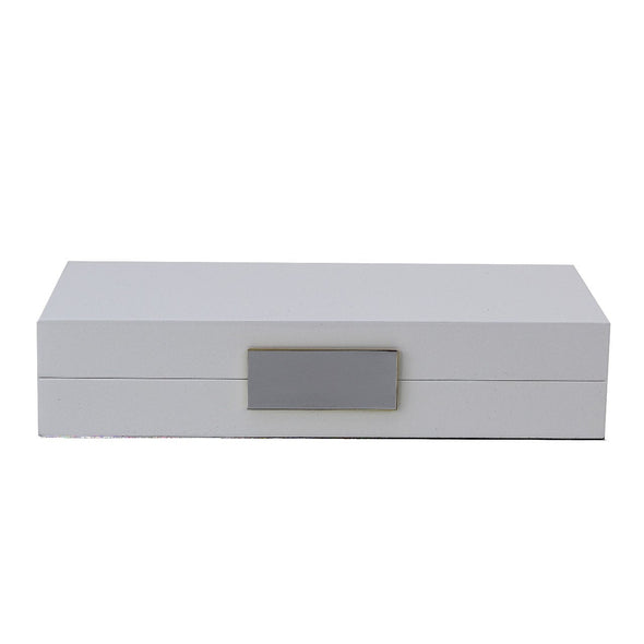 White Lacquer Box with Silver
