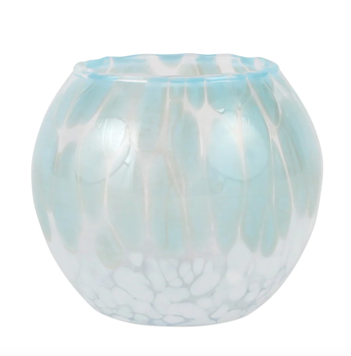 Nuvola Round Bud Vase Home Decor Vietri Light Blue and White  