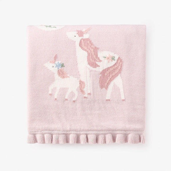 Violet Unicorn Knit Blanket