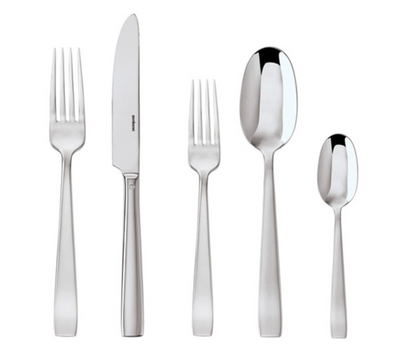 Flat 18/10 Stainless Steel 5pc Place Setting