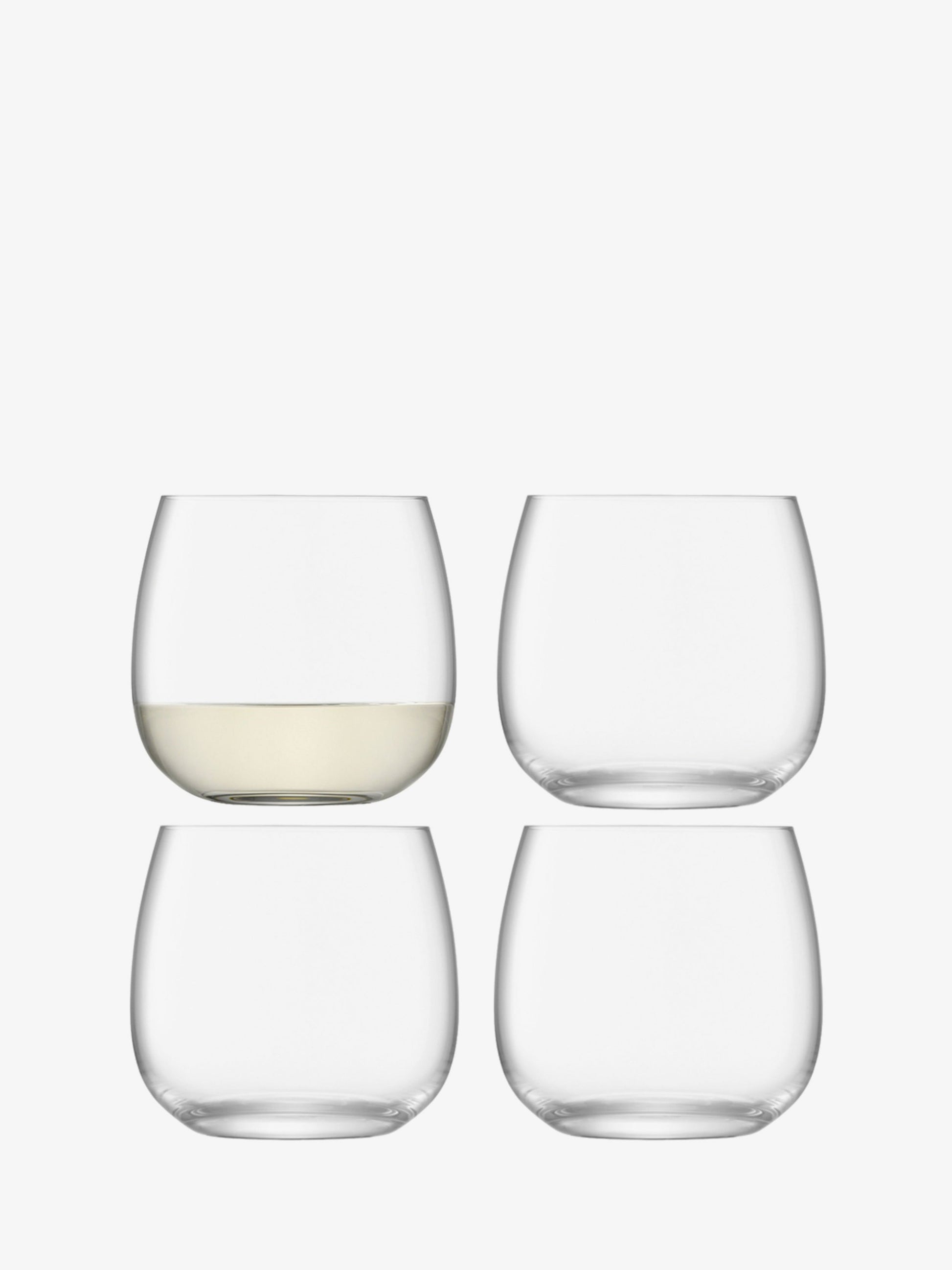 Borough Glassware Collection Drinkware/Barware LSA Stemless Glass: Set of 4 Clear 