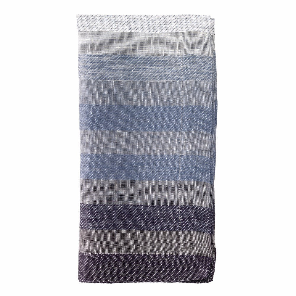 Gradient Stripe Linen Napkin - Set of 4 Table Linens Bodrum Navy  