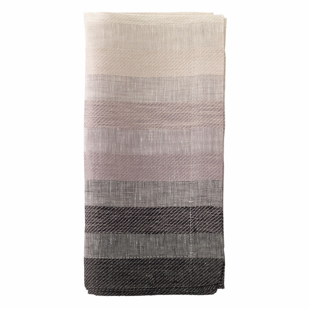 Gradient Stripe Linen Napkin - Set of 4 Table Linens Bodrum Black  
