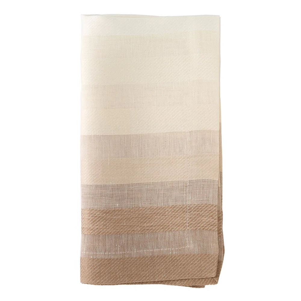 Gradient Stripe Linen Napkin - Set of 4 Table Linens Bodrum Beige  