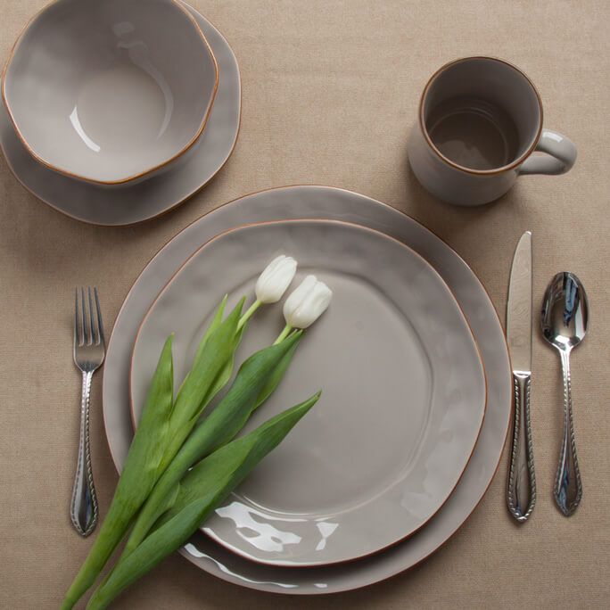 Cantaria Dinnerware Tabletop Skyros Charger Greige 