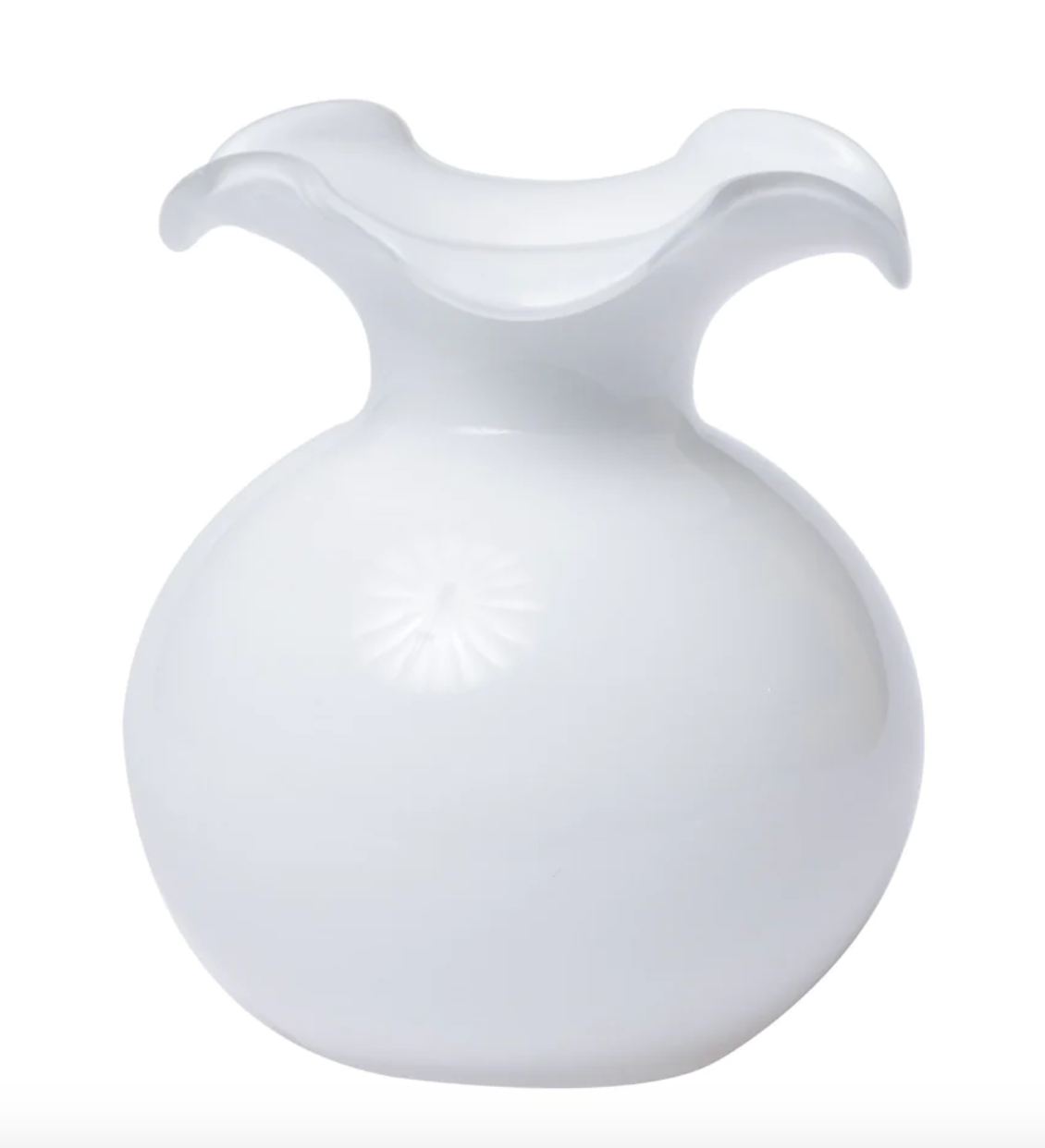 Hibiscus Small Glass Vase Home Decor Vietri White  