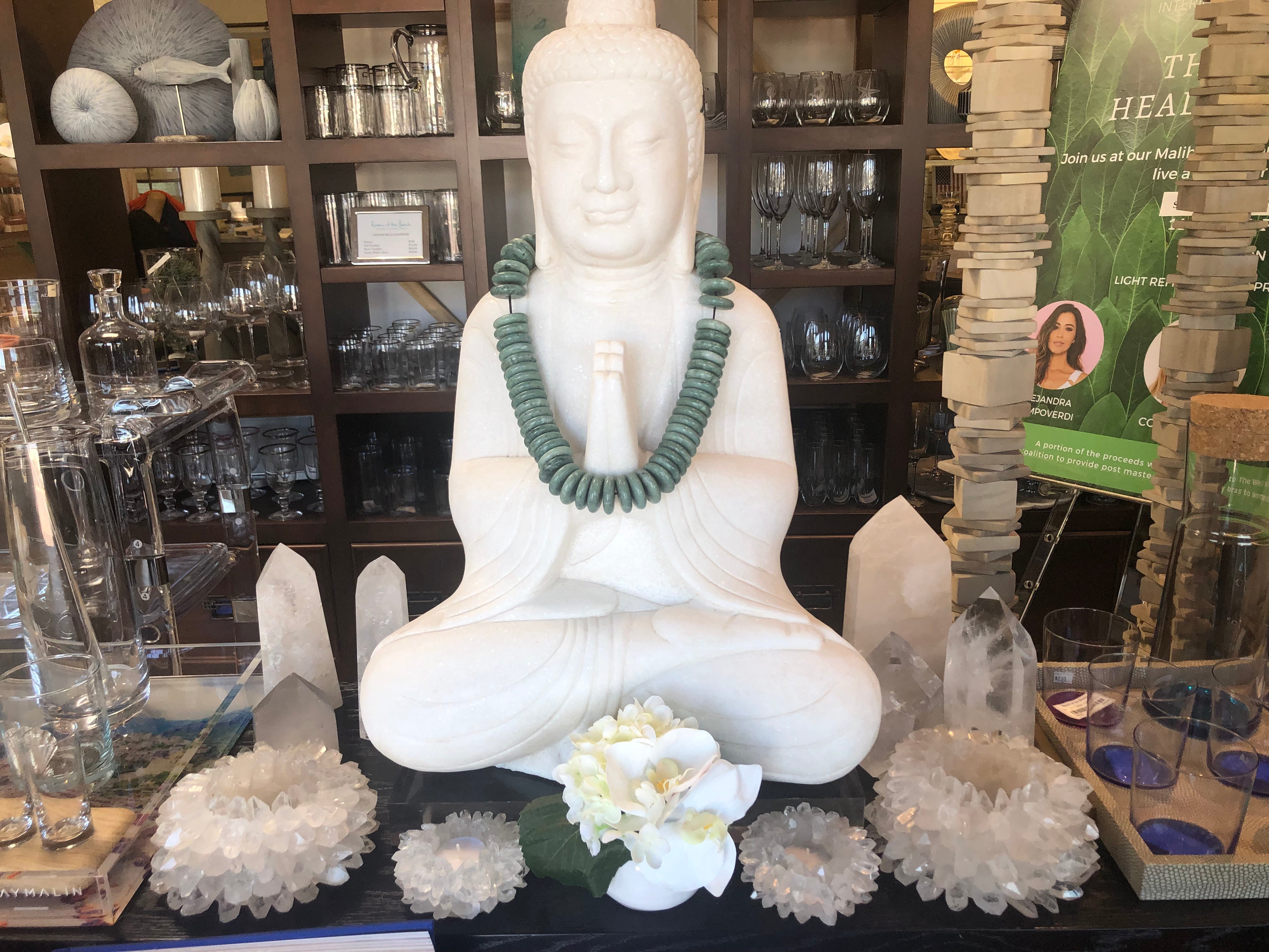 Sitting Marble Buddha Home Decor Lily's Living   