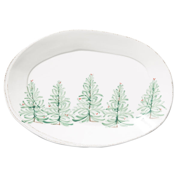 Lastra Holiday Oval Platter Holiday Decor Vietri   