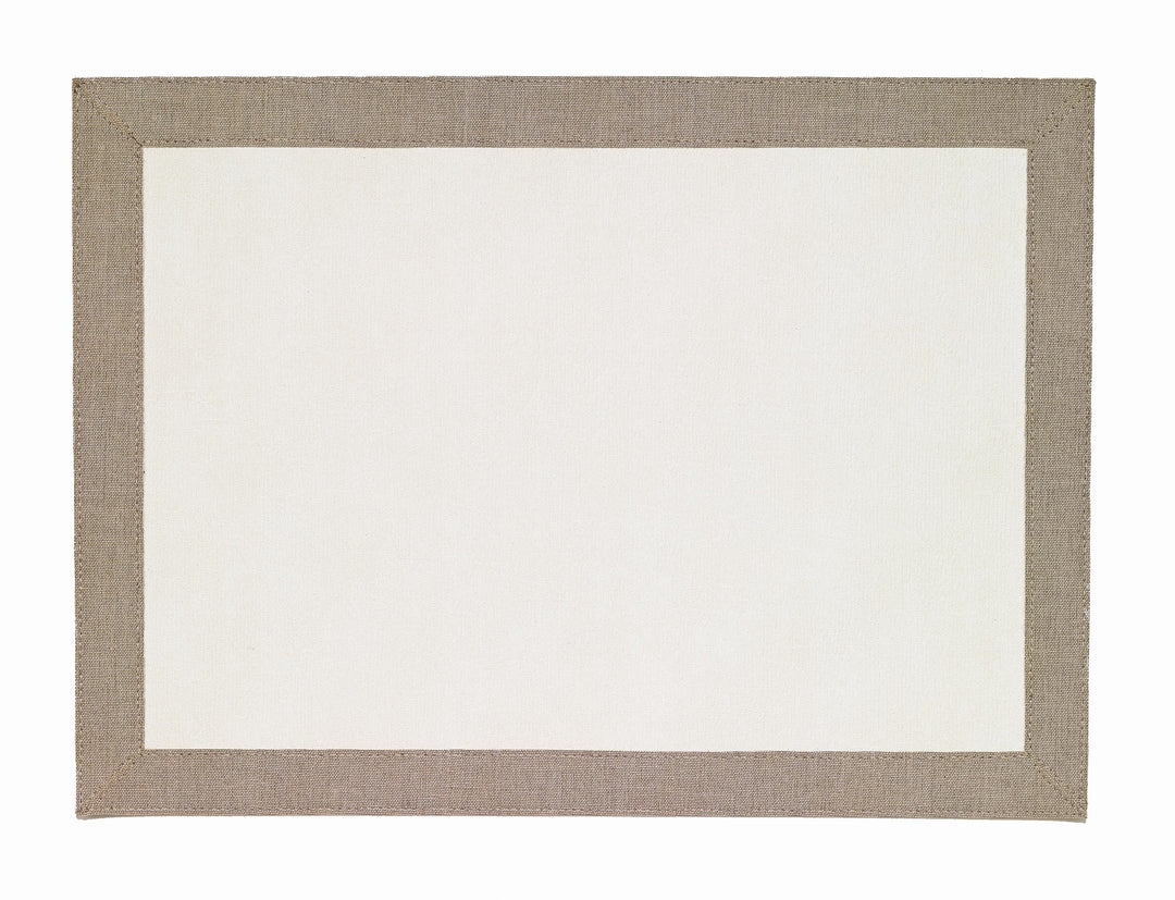Bordino Placemat Table Linens Bodrum White/Oatmeal Set of 4 