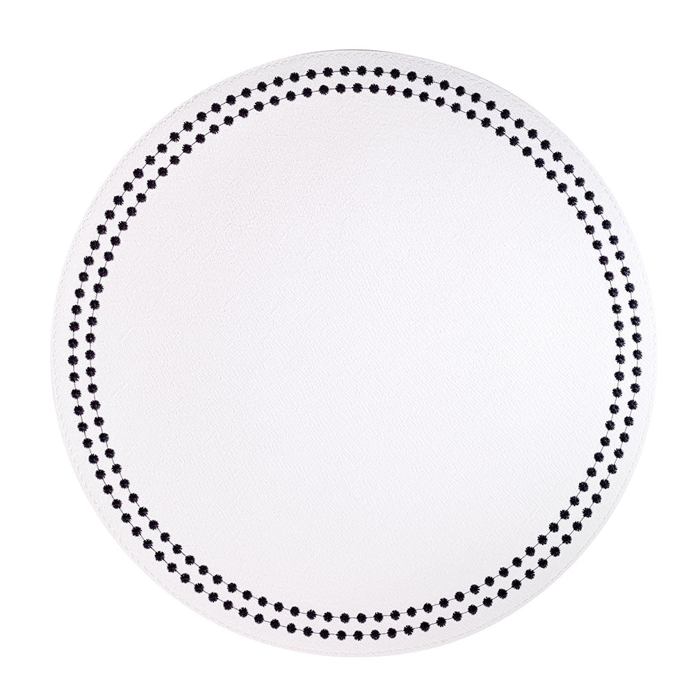 Pearls Placemats Table Linens Bodrum Pure White/Black  
