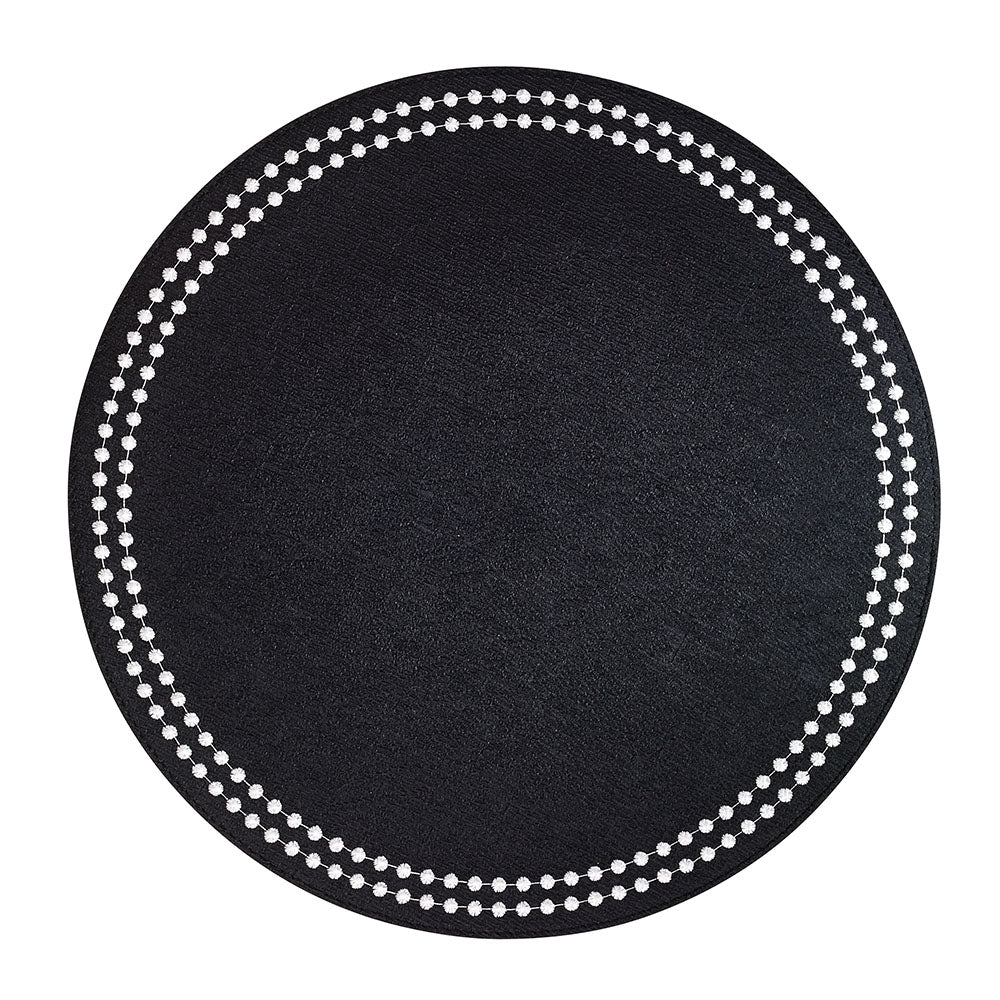 Pearls Placemats Table Linens Bodrum Black/White  