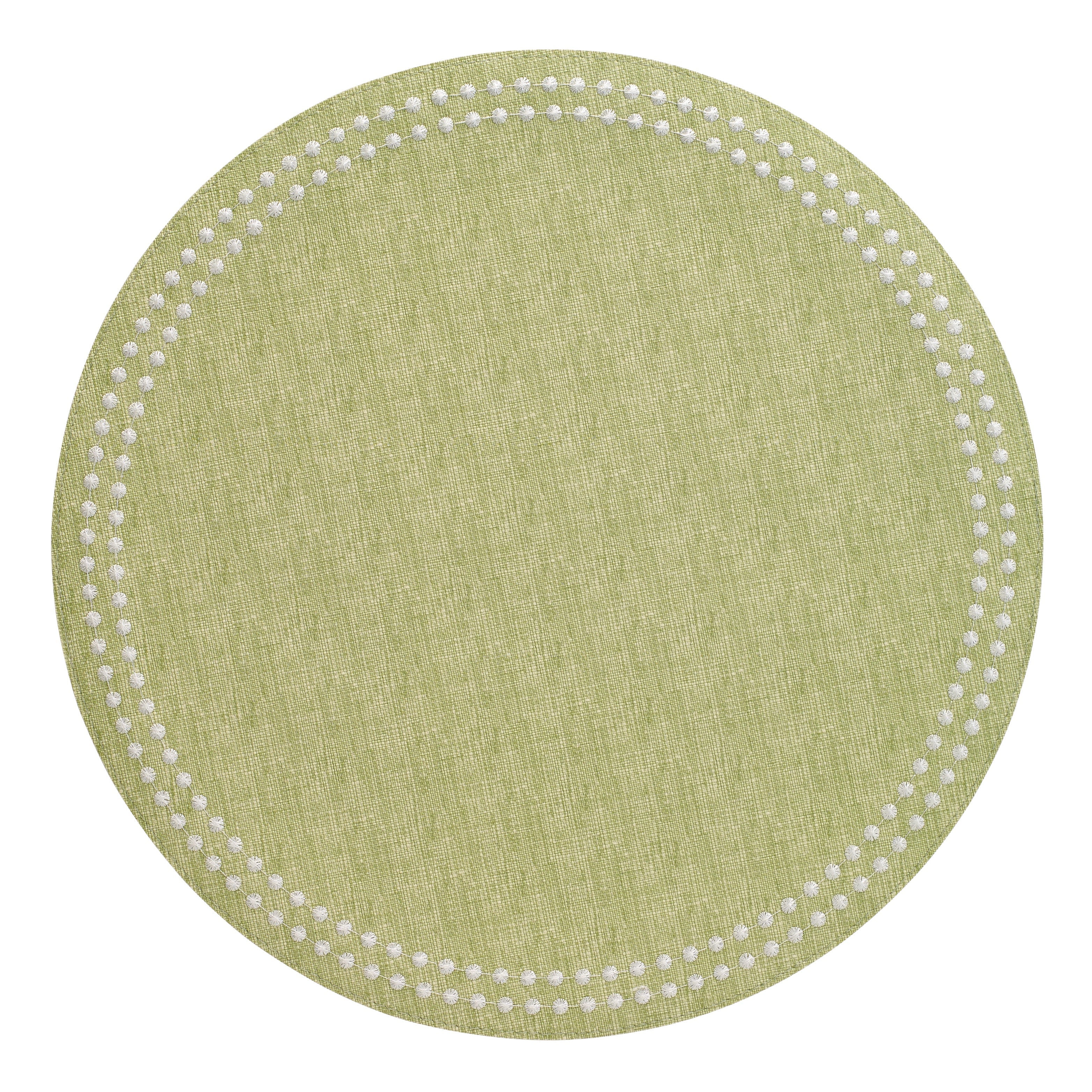 Pearls Placemats Table Linens Bodrum Fern/White  