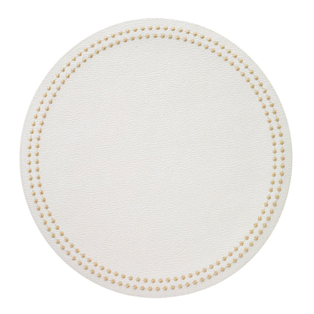 Pearls Placemats Table Linens Bodrum Antique White/Gold  