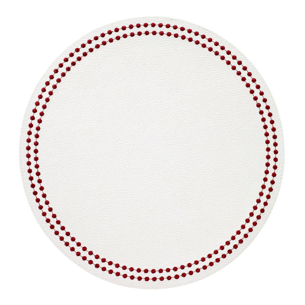 Pearls Placemats Table Linens Bodrum Antique White/Ruby  