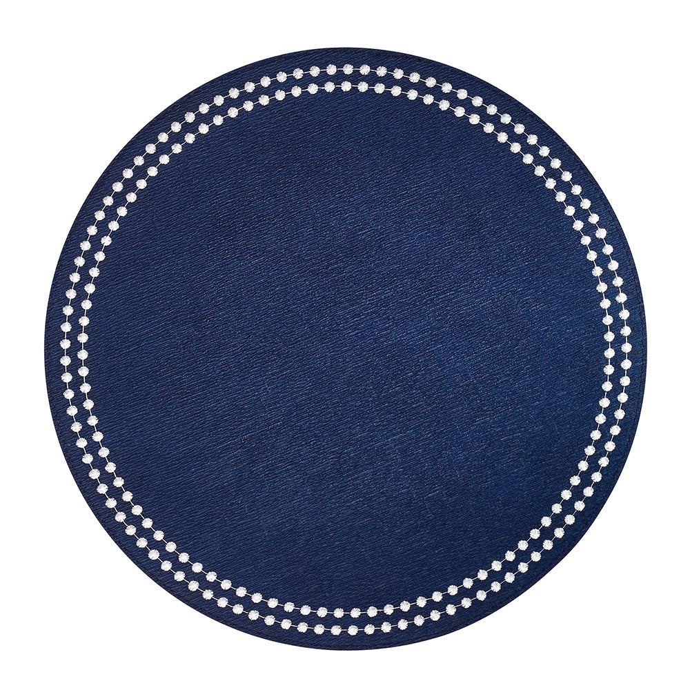 Pearls Placemats Table Linens Bodrum Navy/White  