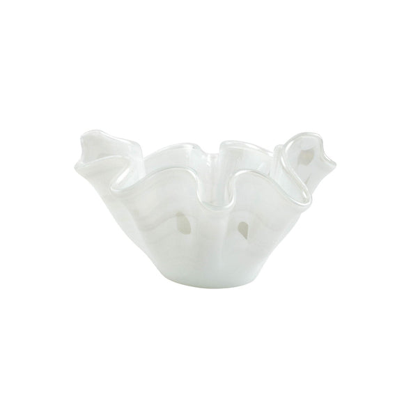 Onda Glass White Bowl