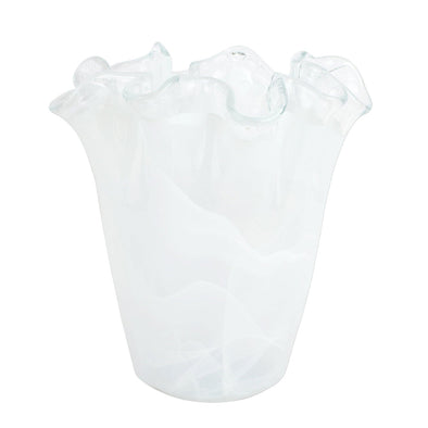 Onda Glass White Vase