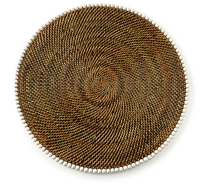 Round Rattan Placemat with Beads
