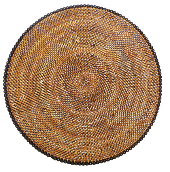 Round Rattan Placemat with Beads
