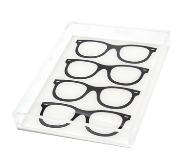 Lucite Glasses Icon Tray