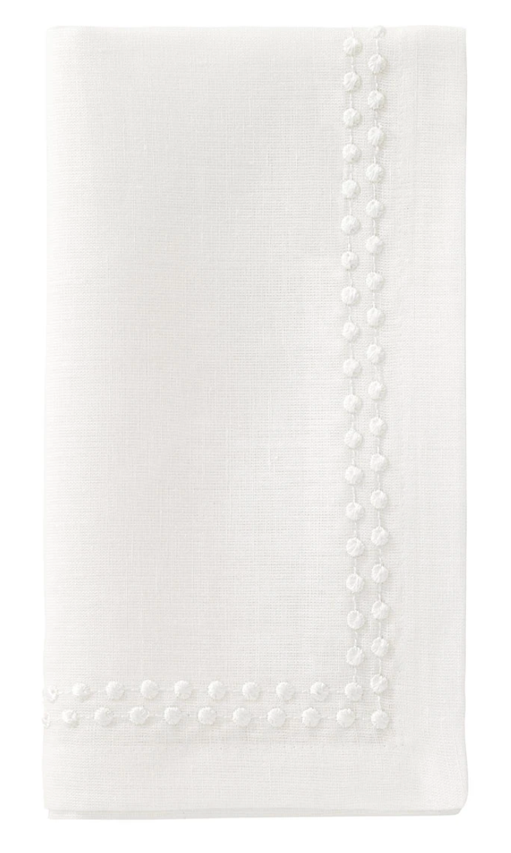Pearls Linen Napkins Table Linens Bodrum White  