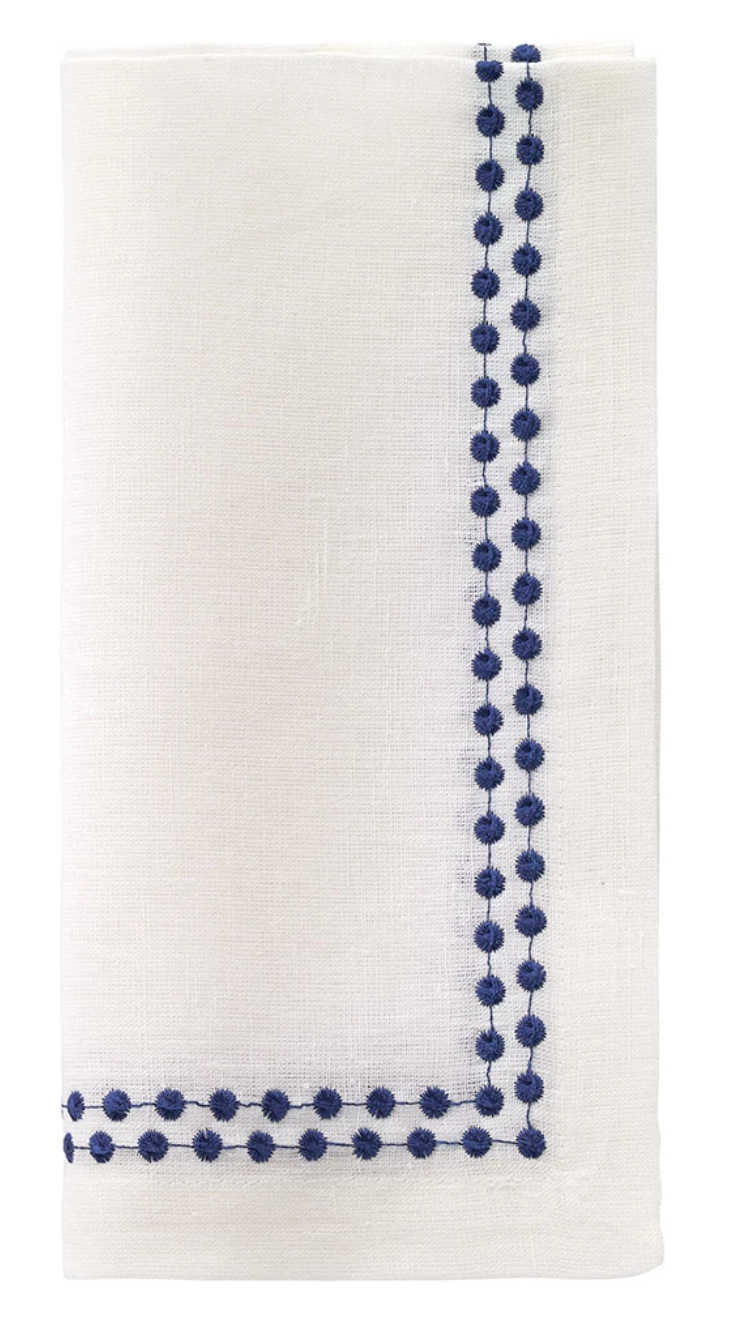 Pearls Linen Napkins Table Linens Bodrum Navy  