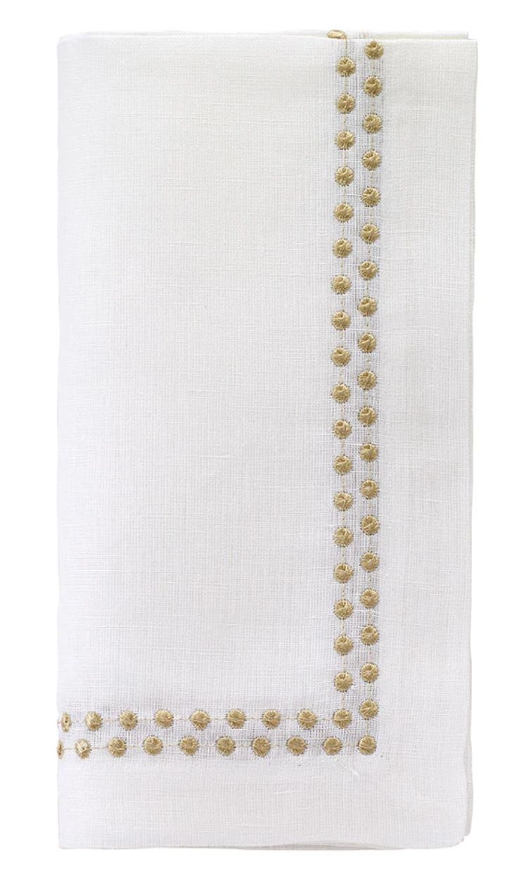 Pearls Linen Napkins Table Linens Bodrum Gold  