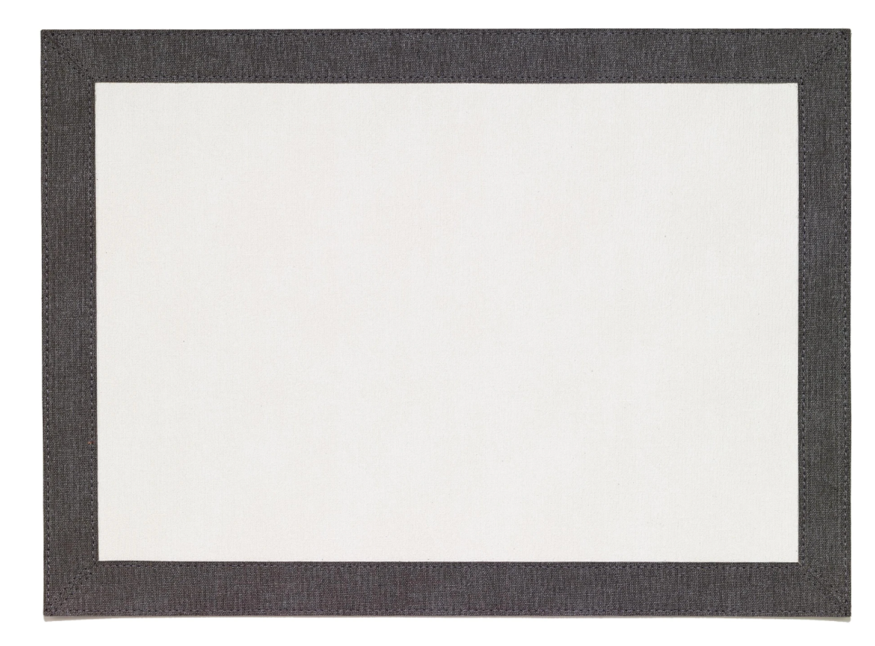 Bordino Placemat Table Linens Bodrum White/Charcoal Set of 4 