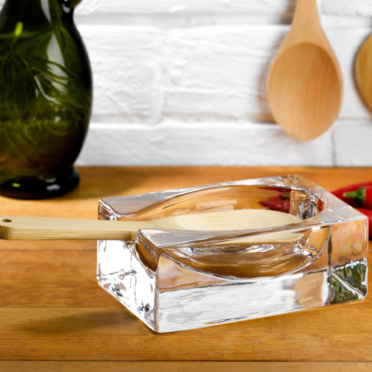 Cruet Spoon Rest Tabletop Nude Glass   
