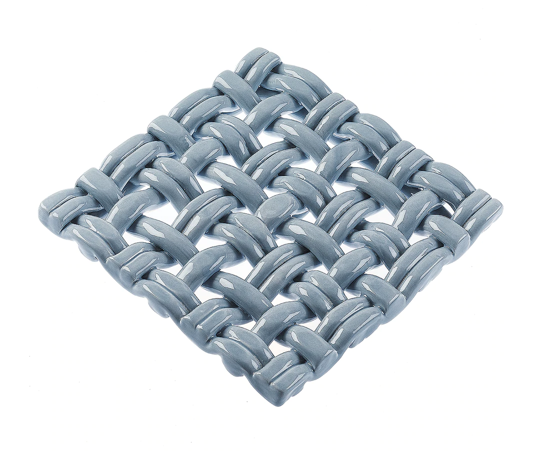 Woven Square Trivet Tabletop Skyros Morning Sky  