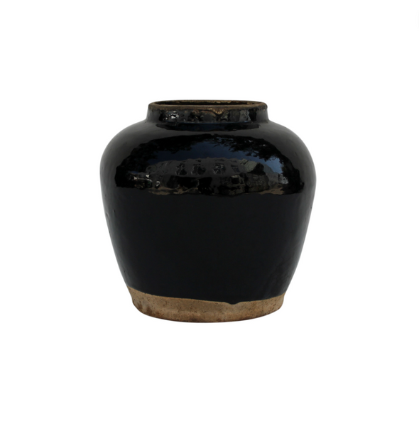 Glazed Obsidian Vase