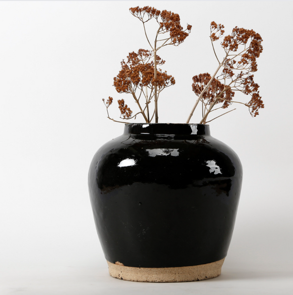 Glazed Obsidian Vase