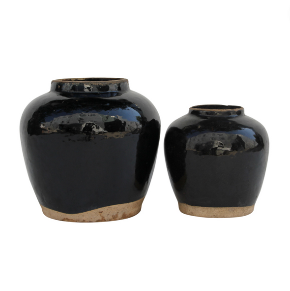 Glazed Obsidian Vase