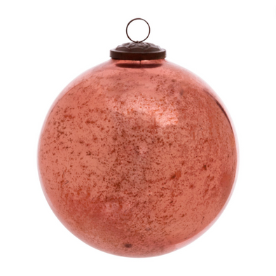 Antique Shiny Rose Glass Ball Ornament Extra-Large