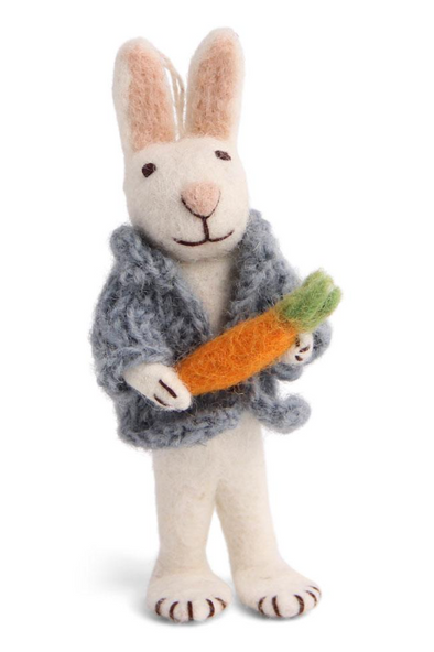 Felt Large White Bunny with Carrot