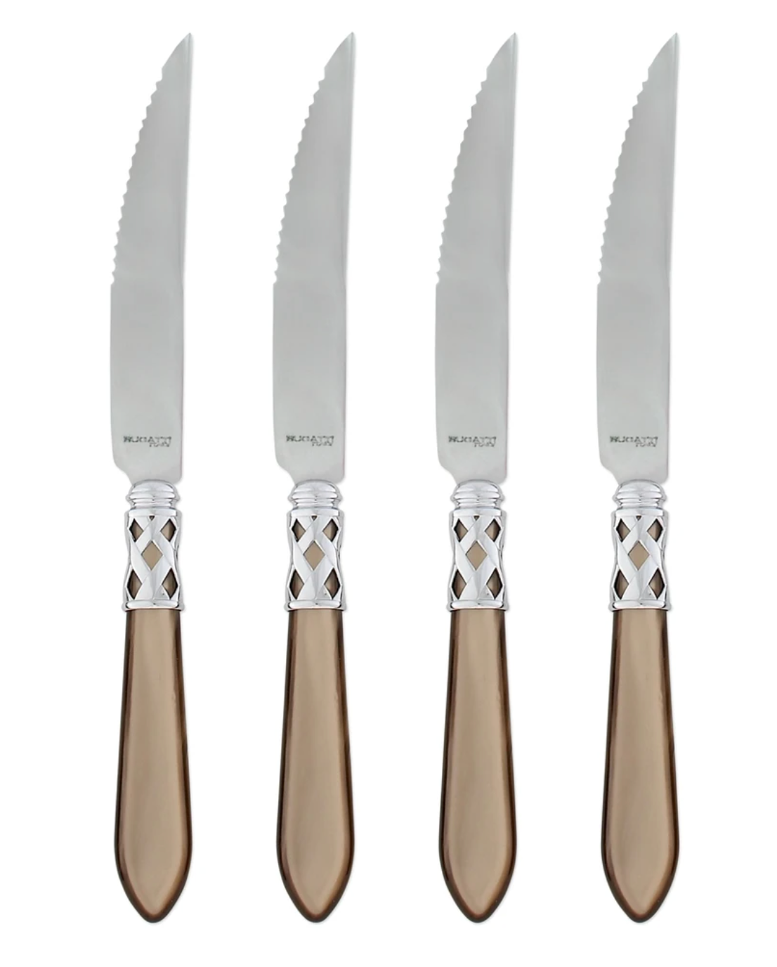 Aladdin Brilliant Steak Knives Tabletop Vietri Taupe  