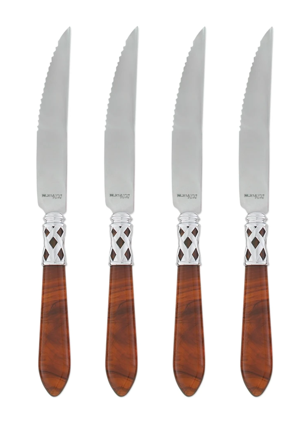 Aladdin Brilliant Steak Knives Tabletop Vietri Tortoiseshell  