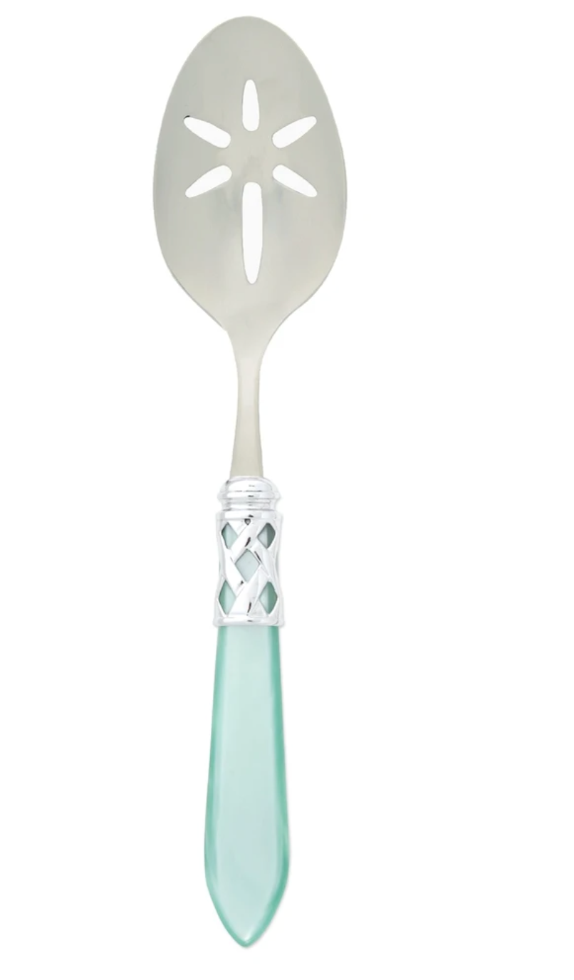 Aladdin Brilliant Slotted Serving Spoon Tabletop Vietri Aqua  