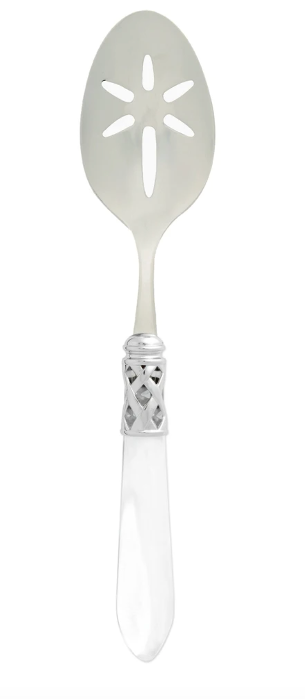 Aladdin Brilliant Slotted Serving Spoon Tabletop Vietri Clear  