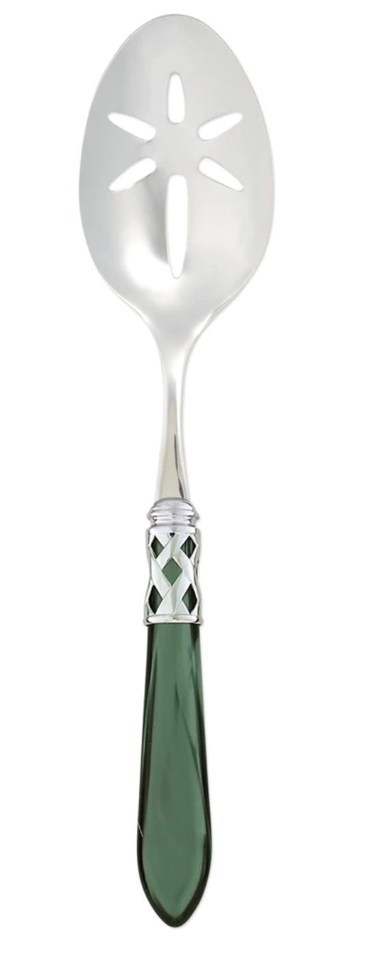 Aladdin Brilliant Slotted Serving Spoon Tabletop Vietri Green  