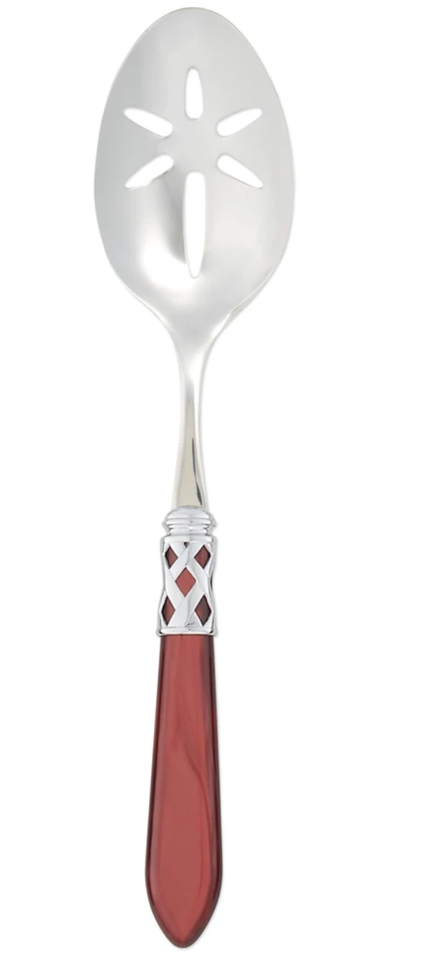 Aladdin Brilliant Slotted Serving Spoon Tabletop Vietri Red  