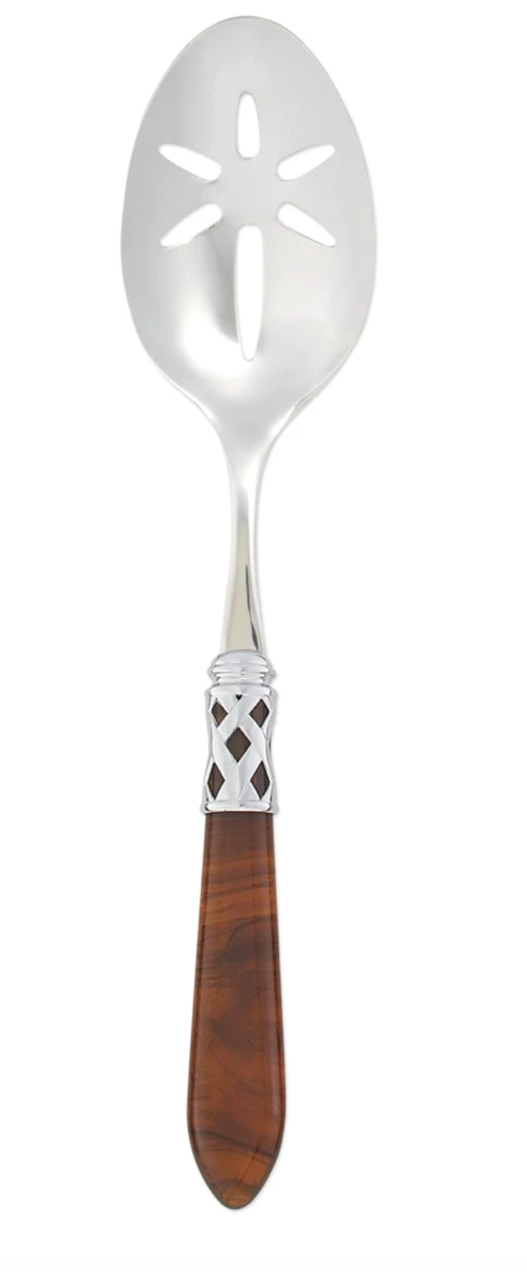 Aladdin Brilliant Slotted Serving Spoon Tabletop Vietri Tortoiseshell  
