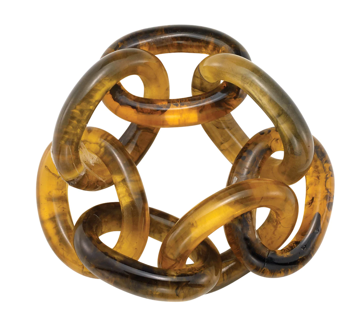 Chain Link Napkin Rings Table Linens Bodrum Tortoise Set of 4 