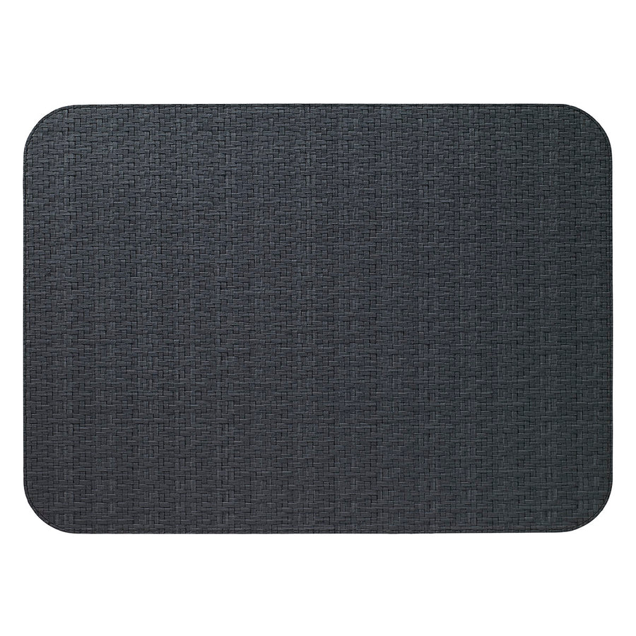 Wicker Easy-Care Placemats Table Linens Bodrum Black Oblong Set of 4