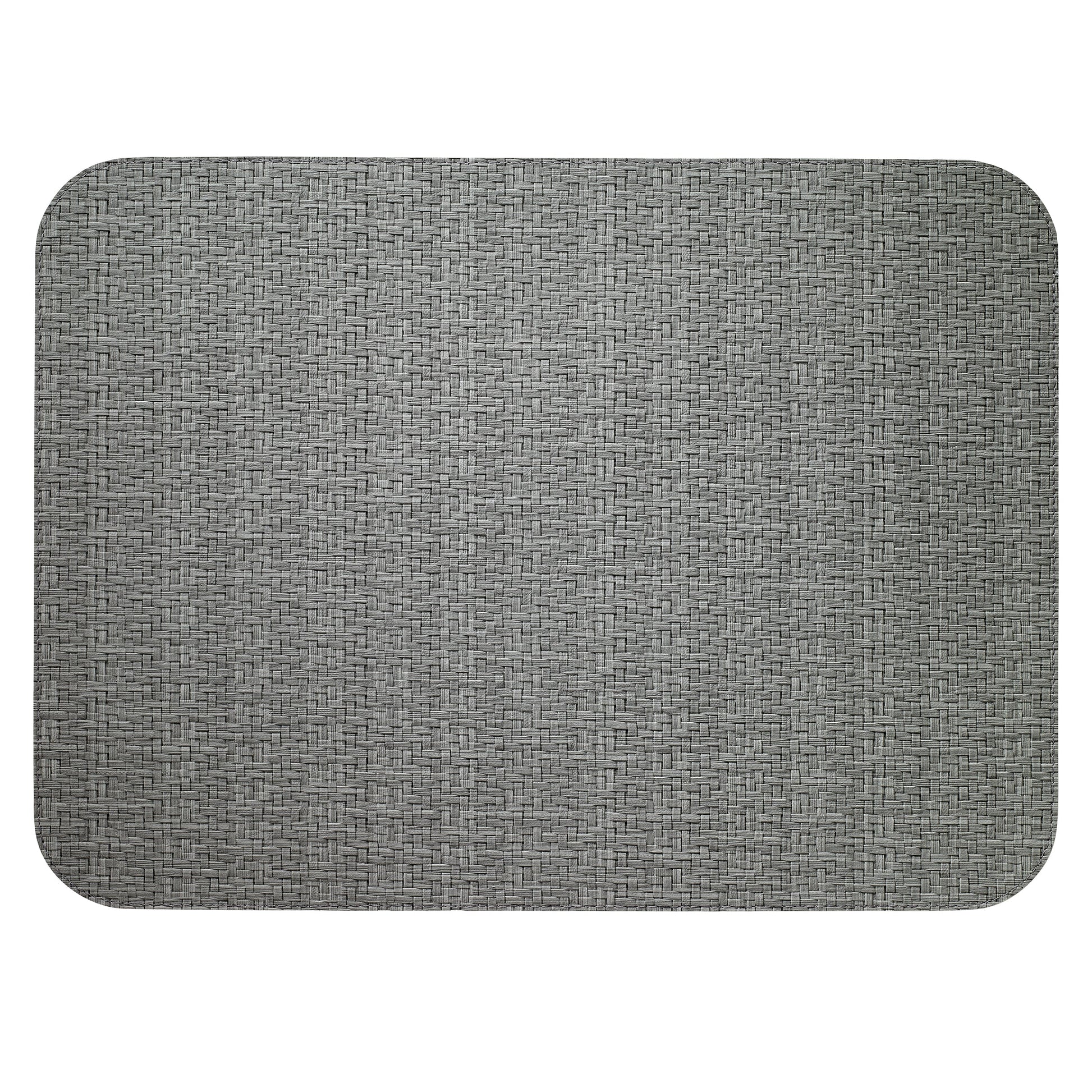 Wicker Easy-Care Placemats Table Linens Bodrum Gray Oblong Set of 4