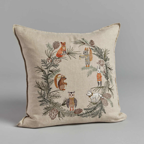Tree Trimmers Wreath Pillow