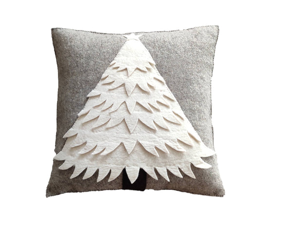 Wool Christmas Tree Pillow