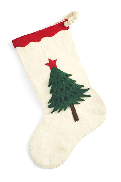 Christmas Tree Wool Stocking Holiday Decor Arcadia Home   