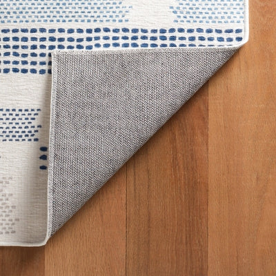 Tread Lightly Navy Machine Washable Rug Rugs Annie Selke   