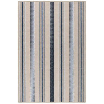 Nimes Ticking Neutral Machine Washable Rug Rugs Annie Selke   